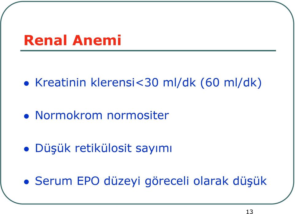 normositer Düşük retikülosit