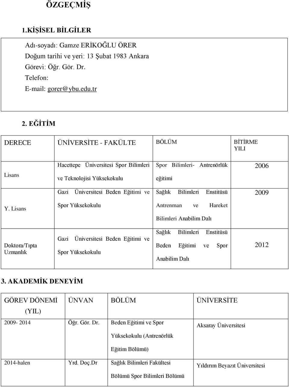 ve Sağlık Bilimleri Enstitüsü 2009 Y.