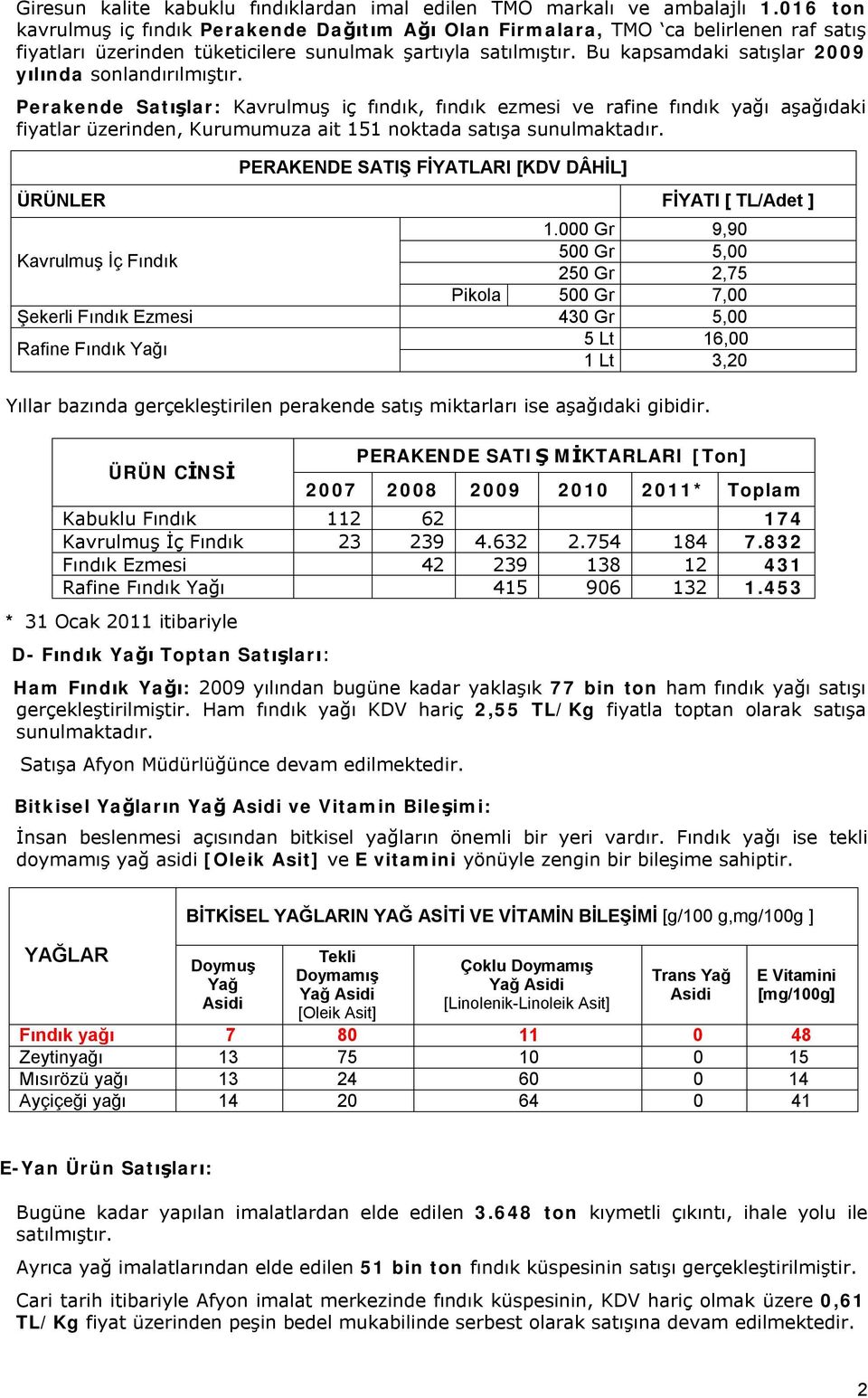 Bu kapsamdaki satışlar 2009 yılında sonlandırılmıştır.