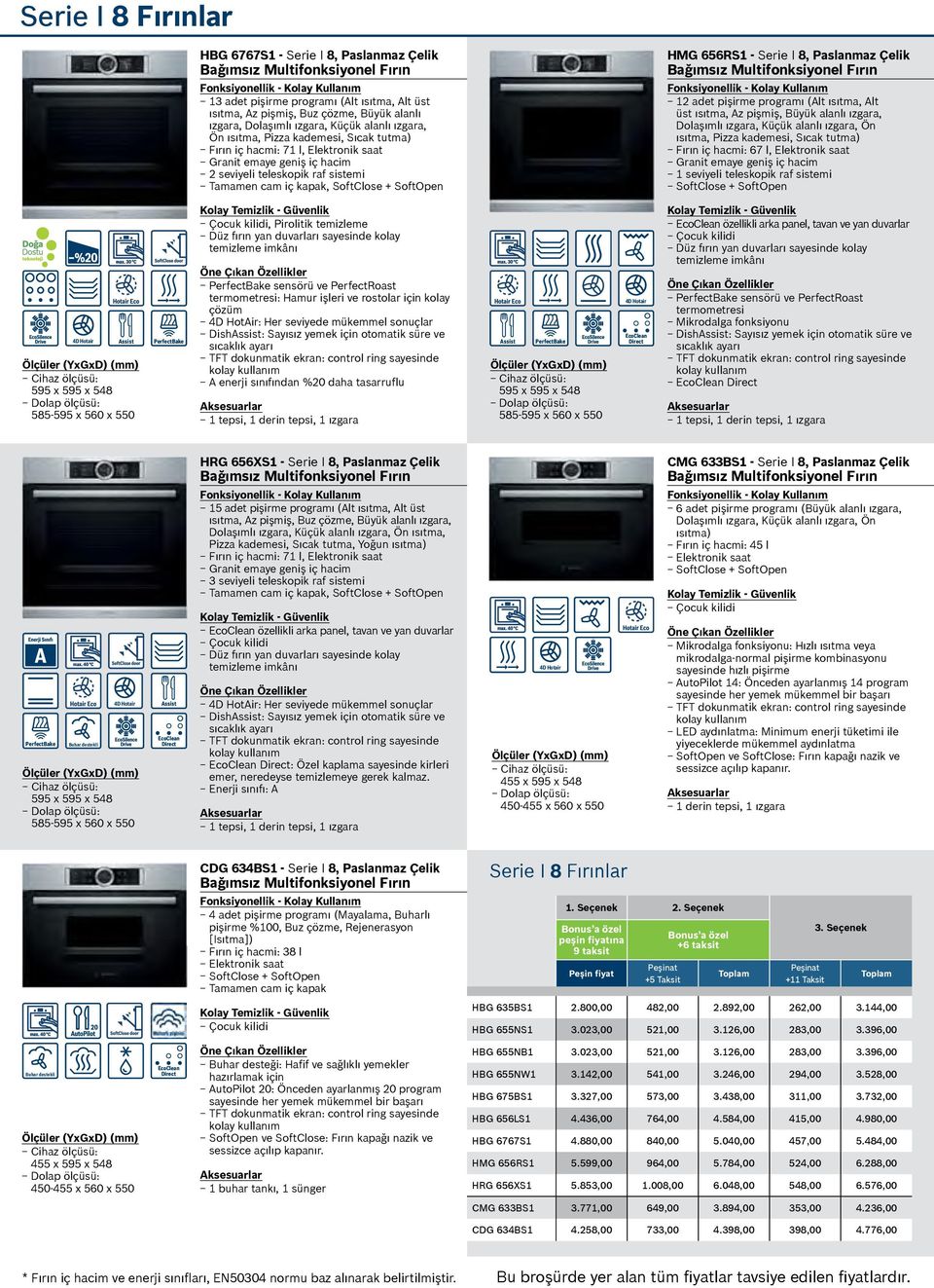 SoftClose + SoftOpen HMG 656RS1 - Serie I 8, Paslanmaz Çelik Bağımsız Multifonksiyonel Fırın 12 adet pişirme programı (Alt ısıtma, Alt üst ısıtma, Az pişmiş, Büyük alanlı ızgara, Dolaşımlı ızgara,