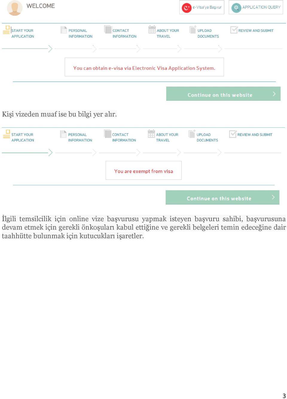 başvuru sahibi, başvurusuna devam etmek için gerekli önkoşuları