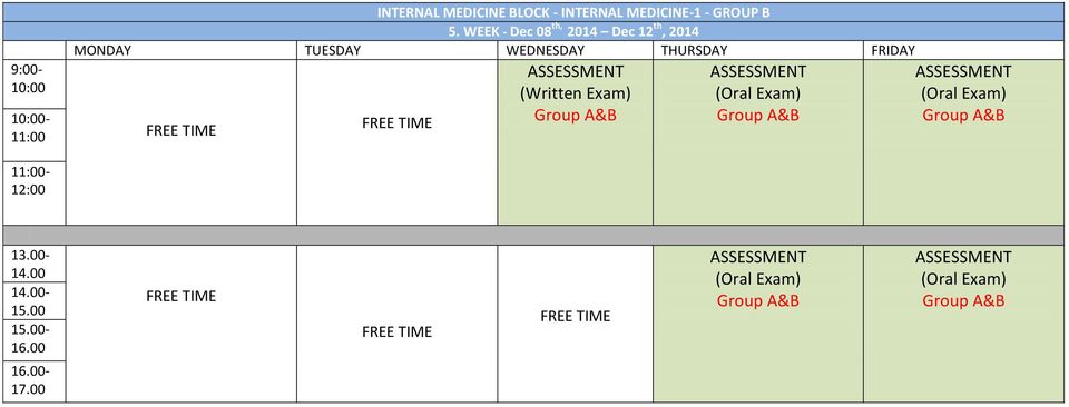 Exam) Group A&B ASSESSMENT (Oral Exam) Group A&B ASSESSMENT (Oral Exam) Group A&B -