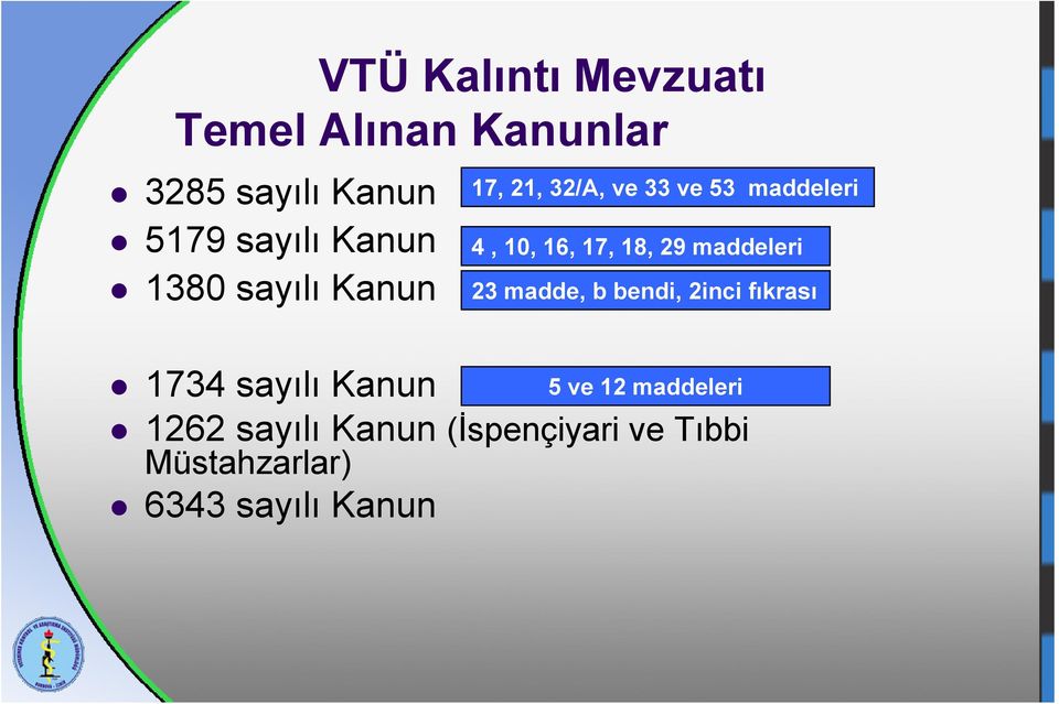 maddeleri 4, 10, 16, 17, 18, 29 maddeleri 23 madde, b bendi, 2inci fıkrası 5