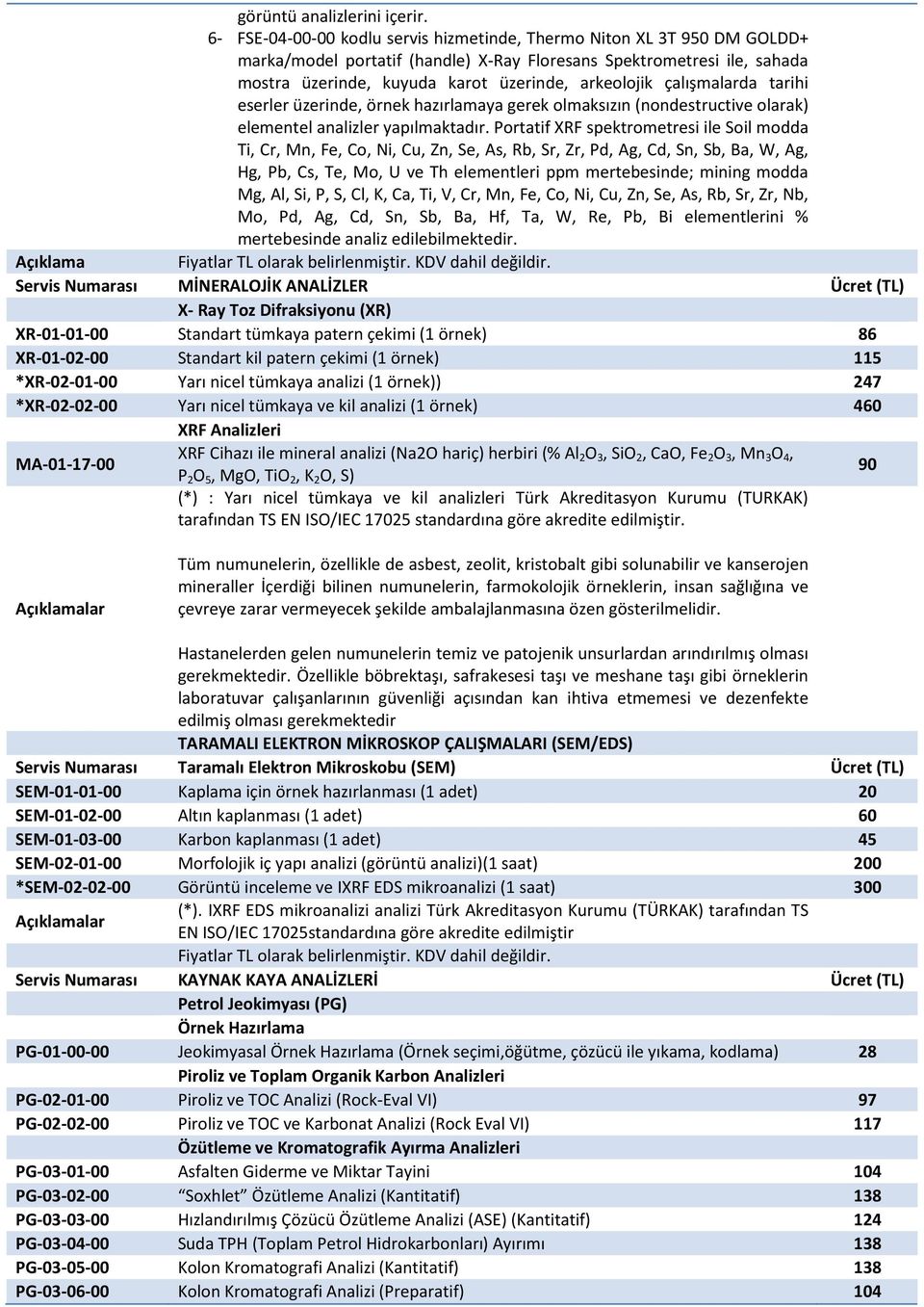 çalışmalarda tarihi eserler üzerinde, örnek hazırlamaya gerek olmaksızın (nondestructive olarak) elementel analizler yapılmaktadır.