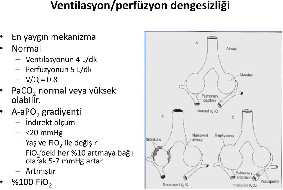 8 PaCO 2 normal veya yüksek olabilir.