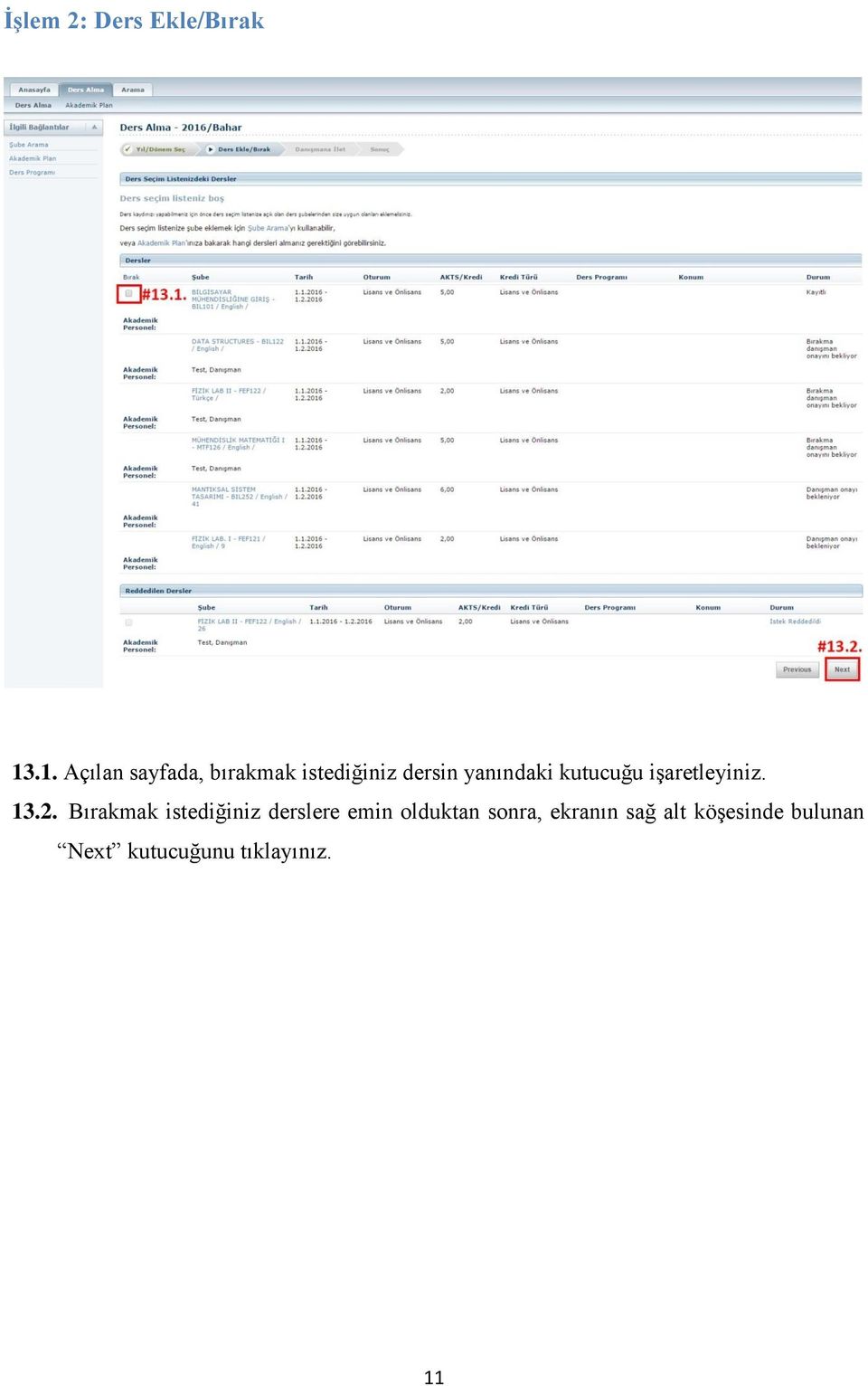 kutucuğu işaretleyiniz. 13.2.