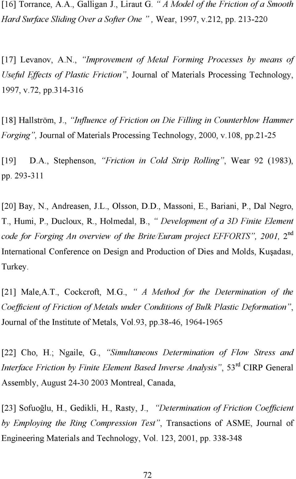 , Influence of Friction on Die Filling in Counterblow Hammer Forging, Journal of Materials Processing Technology, 2000, v.108, pp.21-25 [19] D.A.