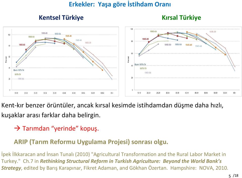 İpek İlkkaracan and İnsan Tunalı (2010) "Agricultural Transformation and the Rural Labor Market in Turkey." Ch.