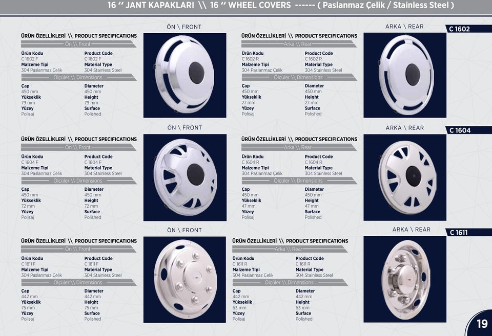 C 1604 F C 1604 F C 1604 R C 1604 R 450 mm 450 mm 72 mm 72 mm 450 mm 450 mm 47 mm 47 mm C