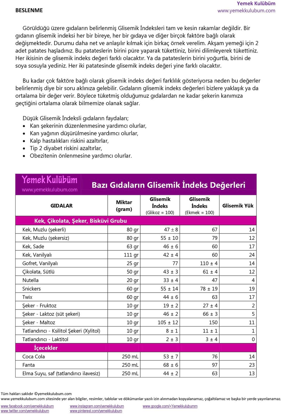 Akşam yemeği için 2 adet patates haşladınız. Bu patateslerin birini püre yaparak tükettiniz, birini dilimleyerek tükettiniz. Her ikisinin de glisemik indeks değeri farklı olacaktır.