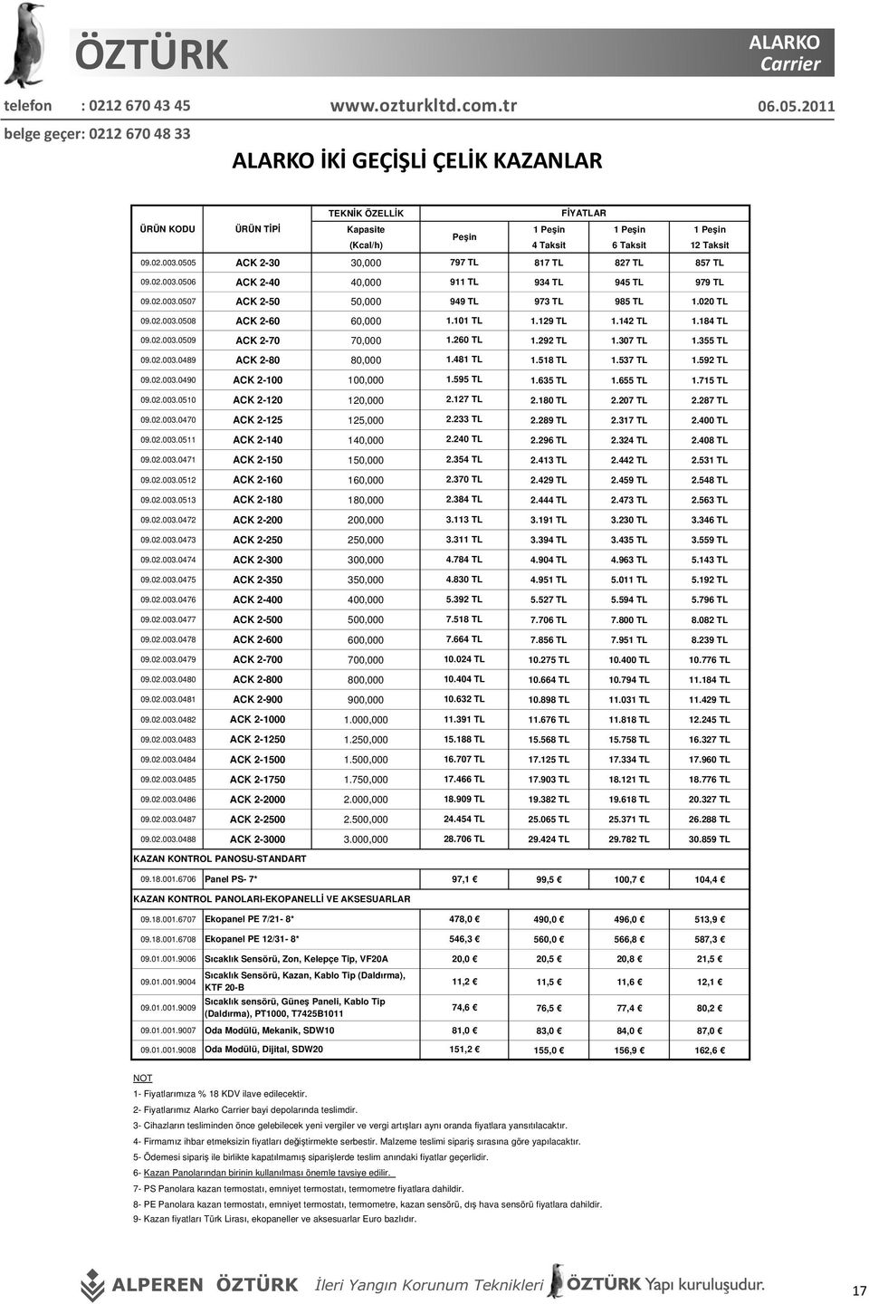 101 TL 1.129 TL 1.142 TL 1.184 TL 09.02.003.0509 ACK 2-70 70,000 1.260 TL 1.292 TL 1.307 TL 1.355 TL 09.02.003.0489 ACK 2-80 80,000 1.481 TL 1.518 TL 1.537 TL 1.592 TL 09.02.003.0490 ACK 2-100 100,000 1.