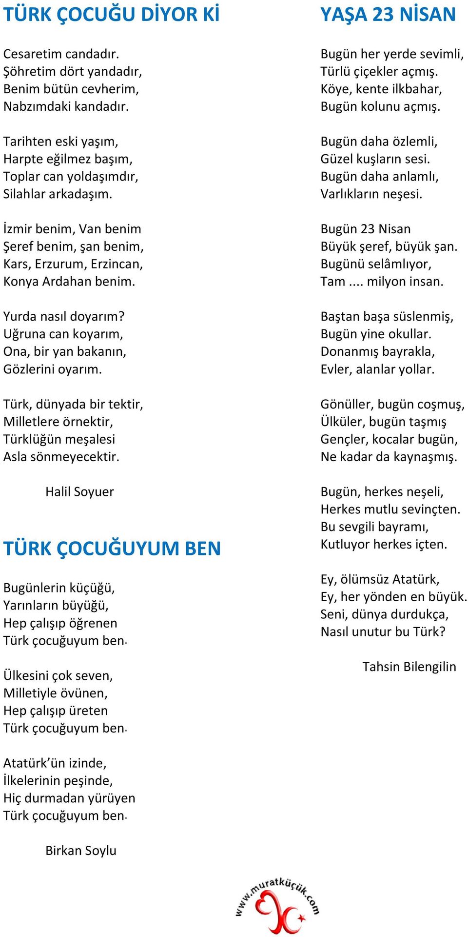 Türk, dünyada bir tektir, Milletlere örnektir, Türklüğün meşalesi Asla sönmeyecektir.