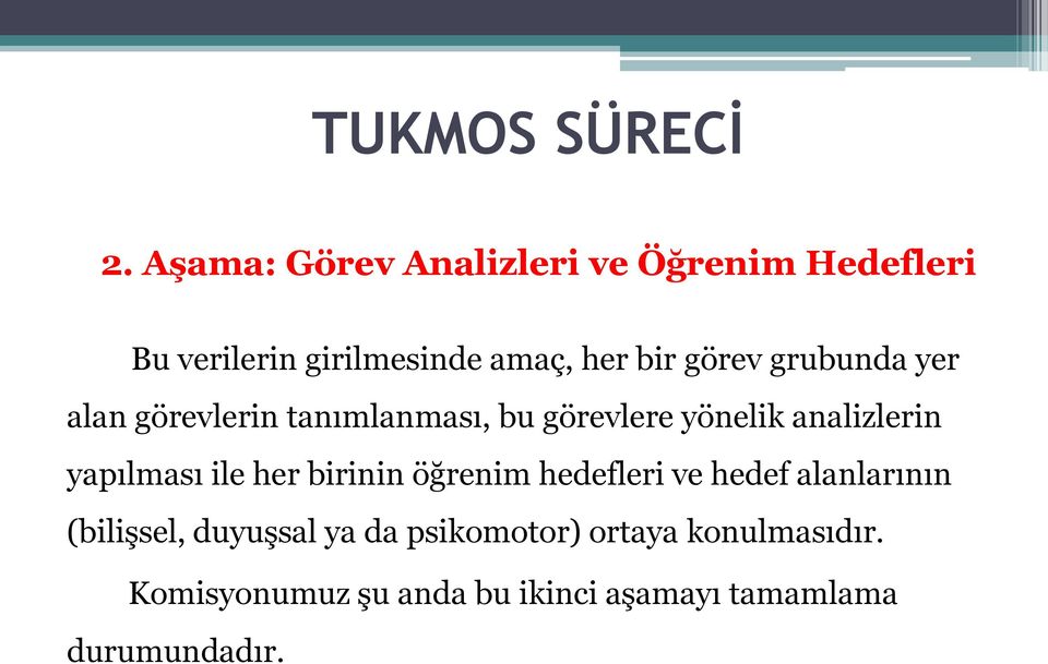 grubunda yer alan görevlerin tanımlanması, bu görevlere yönelik analizlerin yapılması ile