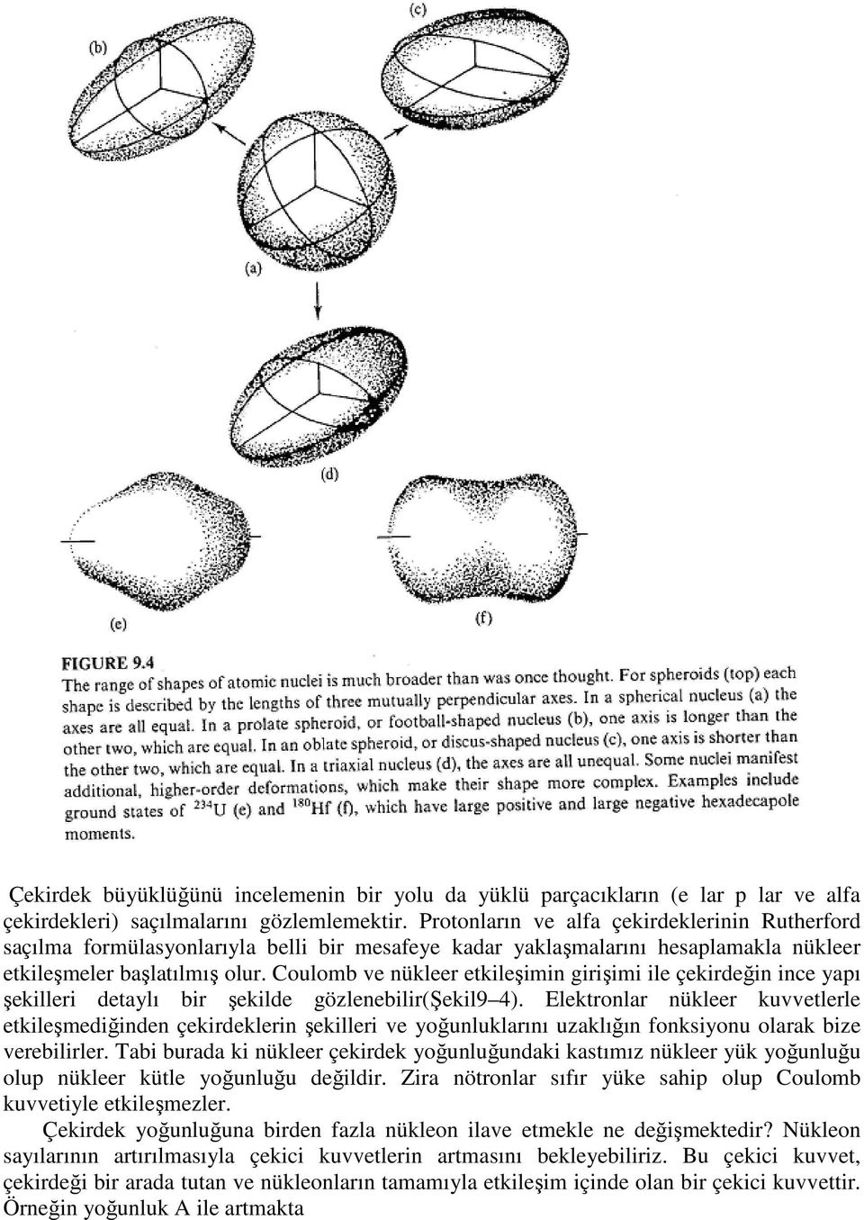 Coulomb ve nükleer etkileşimin girişimi ile çekirdeğin ince yapı şekilleri detaylı bir şekilde gözlenebilir(şekil9 4).