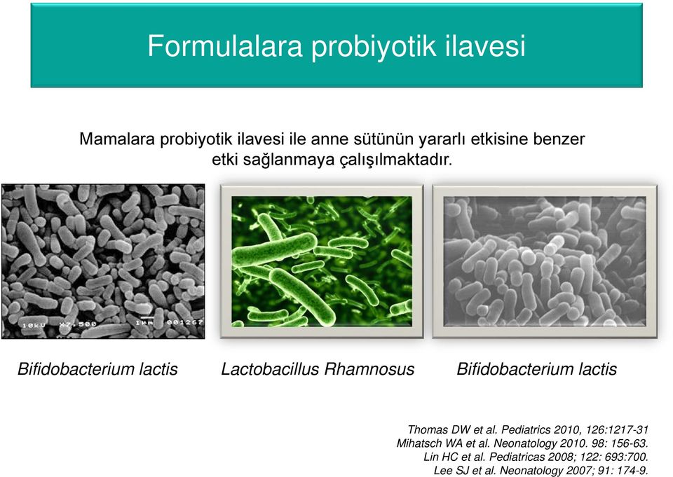 Bifidobacterium lactis Lactobacillus Rhamnosus Bifidobacterium lactis Thomas DW et al.