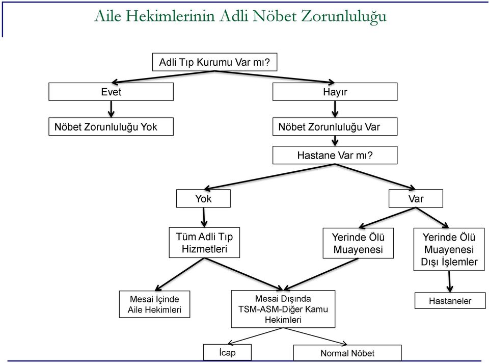 Yok Var Tüm Adli Tıp Hizmetleri Yerinde Ölü Muayenesi Yerinde Ölü Muayenesi Dışı