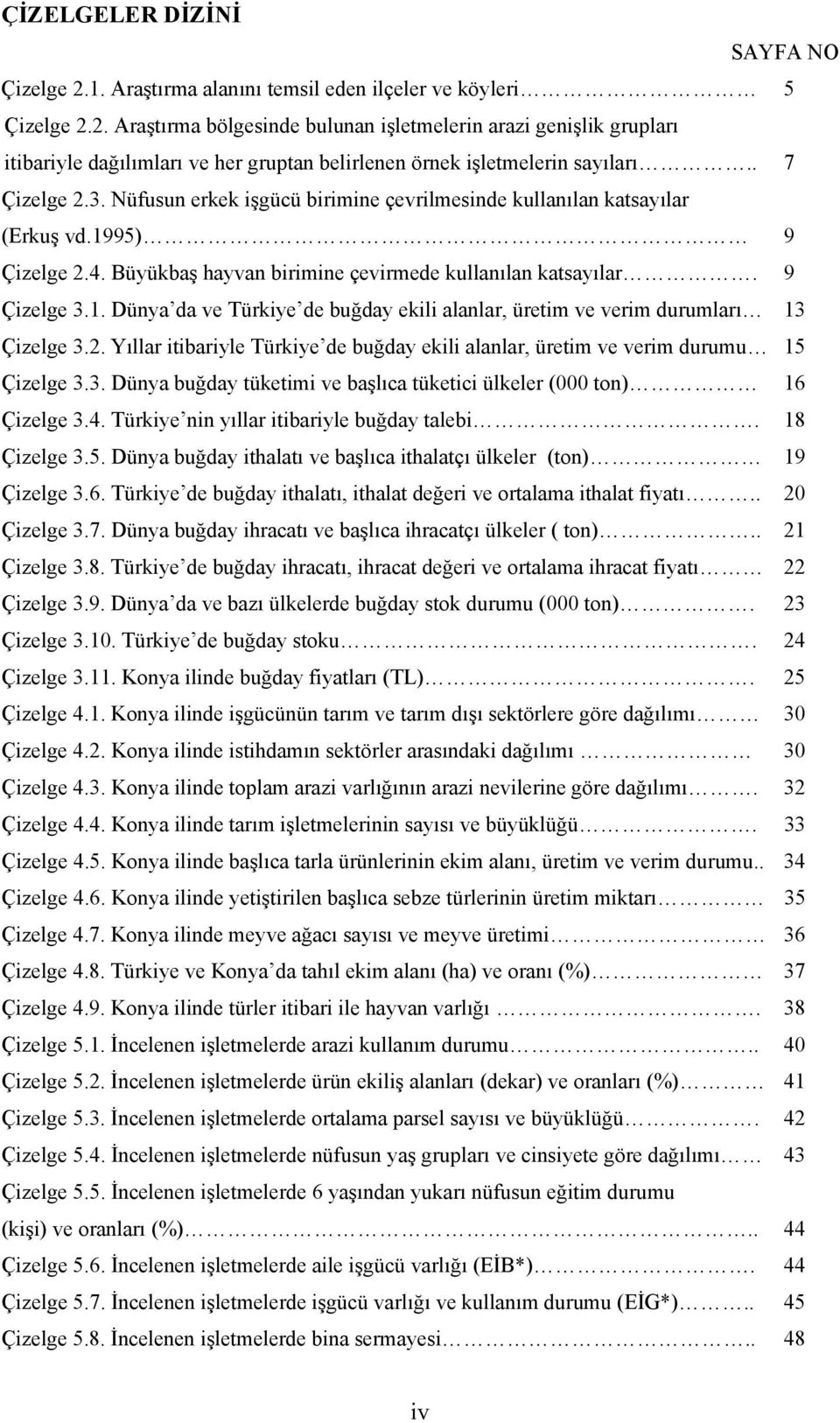 2. Yıllar itibariyle Türkiye de buğday ekili alanlar, üretim ve verim durumu 15 Çizelge 3.3. Dünya buğday tüketimi ve başlıca tüketici ülkeler (000 ton) 16 Çizelge 3.4.