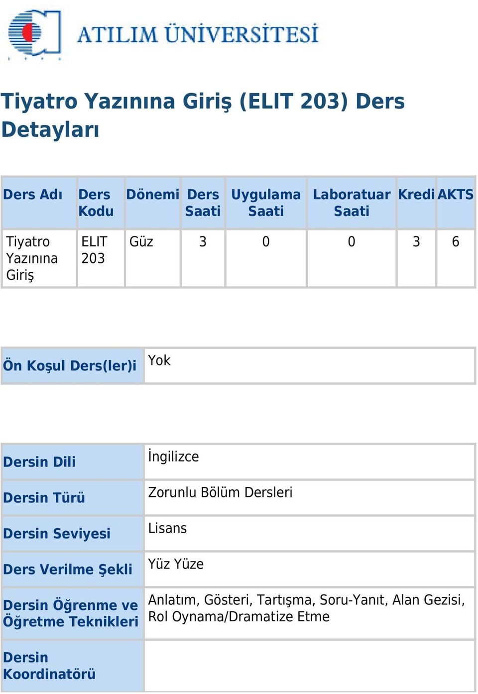 Dersin Türü Dersin Seviyesi Ders Verilme Şekli İngilizce Zorunlu Bölüm Dersleri Lisans Yüz Yüze Dersin Öğrenme