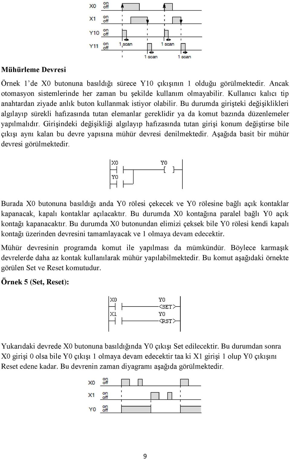 Bu durumda girişteki değişiklikleri algılayıp sürekli hafızasında tutan elemanlar gereklidir ya da komut bazında düzenlemeler yapılmalıdır.