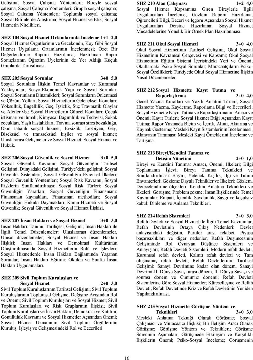 SHZ 104 Sosyal Hizmet Ortamlarında İnceleme 1+1 2,0 Sosyal Hizmet Örgütlerinin ve Gecekondu, Köy Gibi Sosyal Hizmet Uygulama Ortamlarının İncelenmesi; Özet Bir Değerlendirme Raporu Hazırlama;