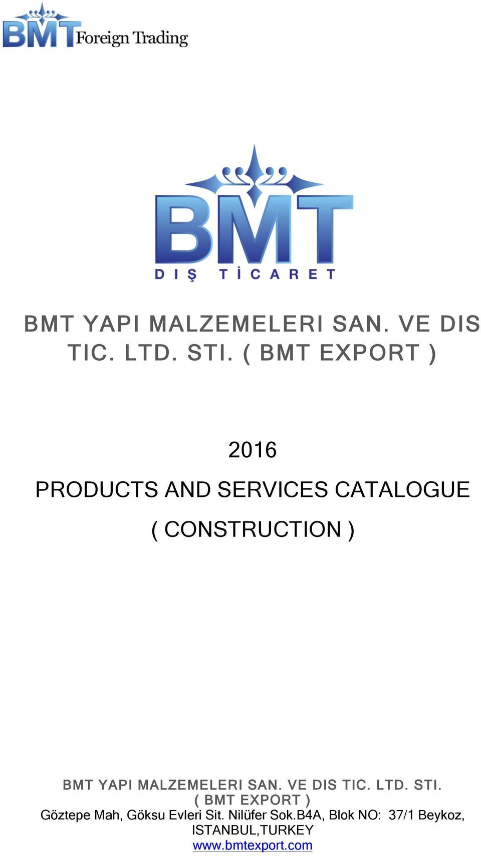 SERVICES CATALOGUE ( CONSTRUCTION  STI.