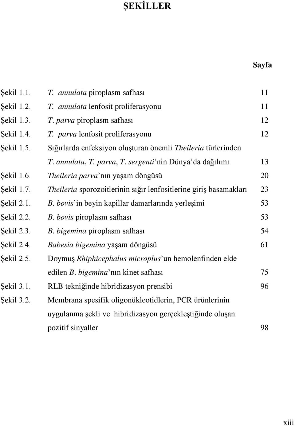 Theileria sporozoitlerinin sığır lenfositlerine giriş basamakları 23 Şekil 2.1. B. bovis in beyin kapillar damarlarında yerleşimi 53 Şekil 2.2. B. bovis piroplasm safhası 53 Şekil 2.3. B. bigemina piroplasm safhası 54 Şekil 2.