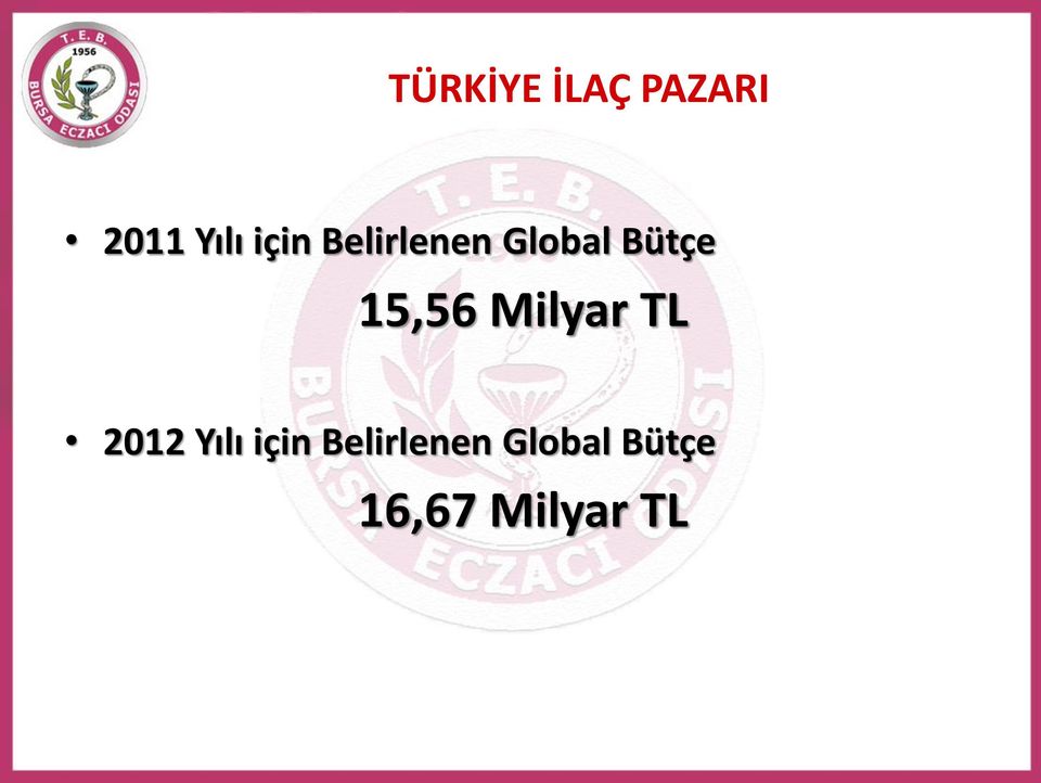 15,56 Milyar TL 2012 Yılı  16,67
