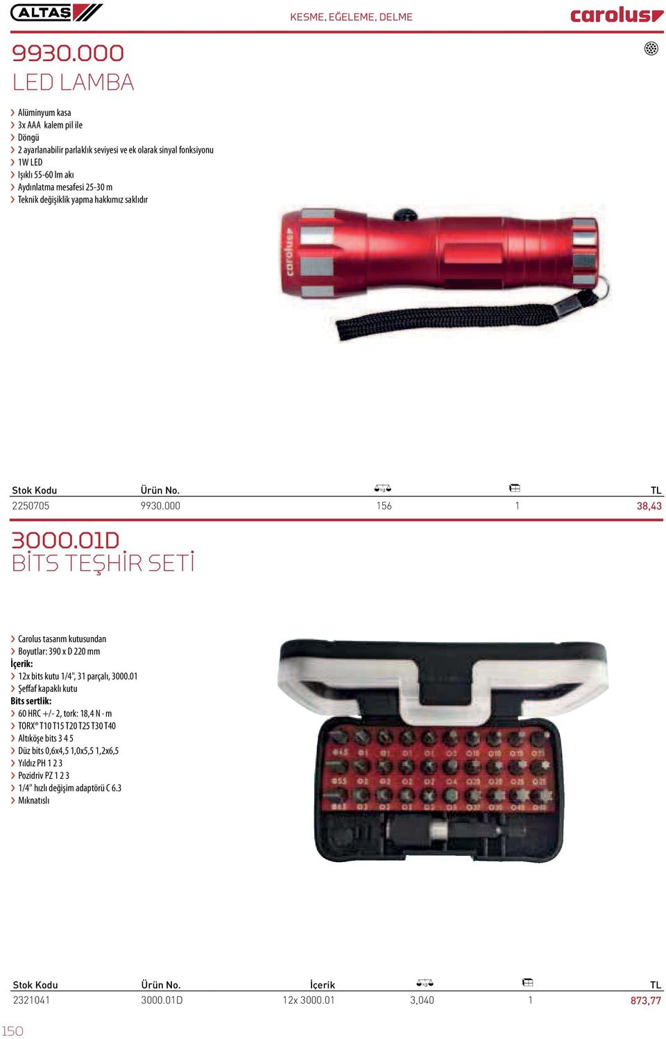 01D BİTS TEŞHİR SETİ Boyutlar: 390 x D 220 mm 12x bits kutu 1/4", 31 parçalı, 3000.