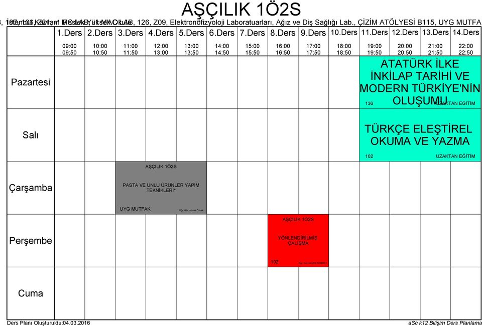 Ders 1 1 1 1 AŞÇILIK 1Ö2S ATATÜRK İLKE İNKİLAP TARİHİ VE MODERN TÜRKİYE'NİN 136 OLUŞUMU UZAKTAN EĞİTİM TÜRKÇE