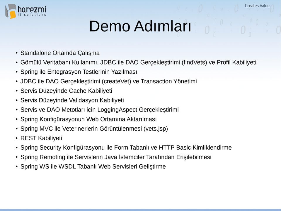 Metotları için LoggingAspect Gerçekleştirimi Konfigürasyonun Web Ortamına Aktarılması MVC ile Veterinerlerin Görüntülenmesi (vets.