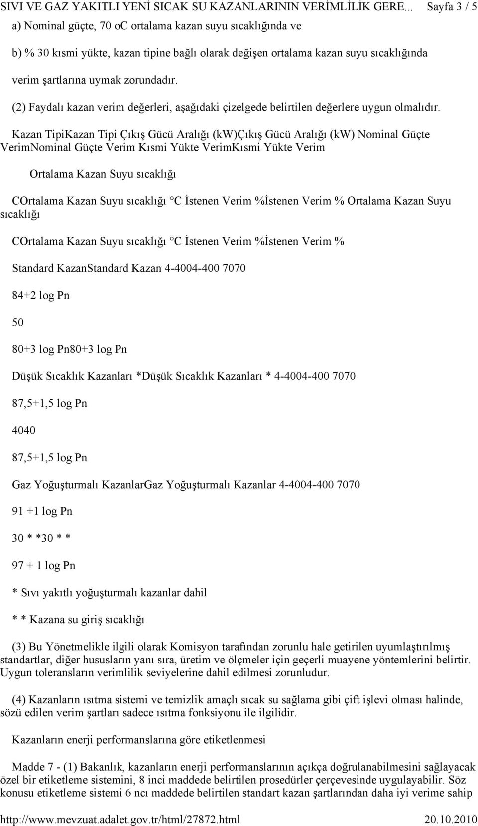 Kazan TipiKazan Tipi Çıkış Gücü Aralığı (kw)çıkış Gücü Aralığı (kw) Nominal Güçte VerimNominal Güçte Verim Kısmi Yükte VerimKısmi Yükte Verim Ortalama Kazan Suyu sıcaklığı COrtalama Kazan Suyu