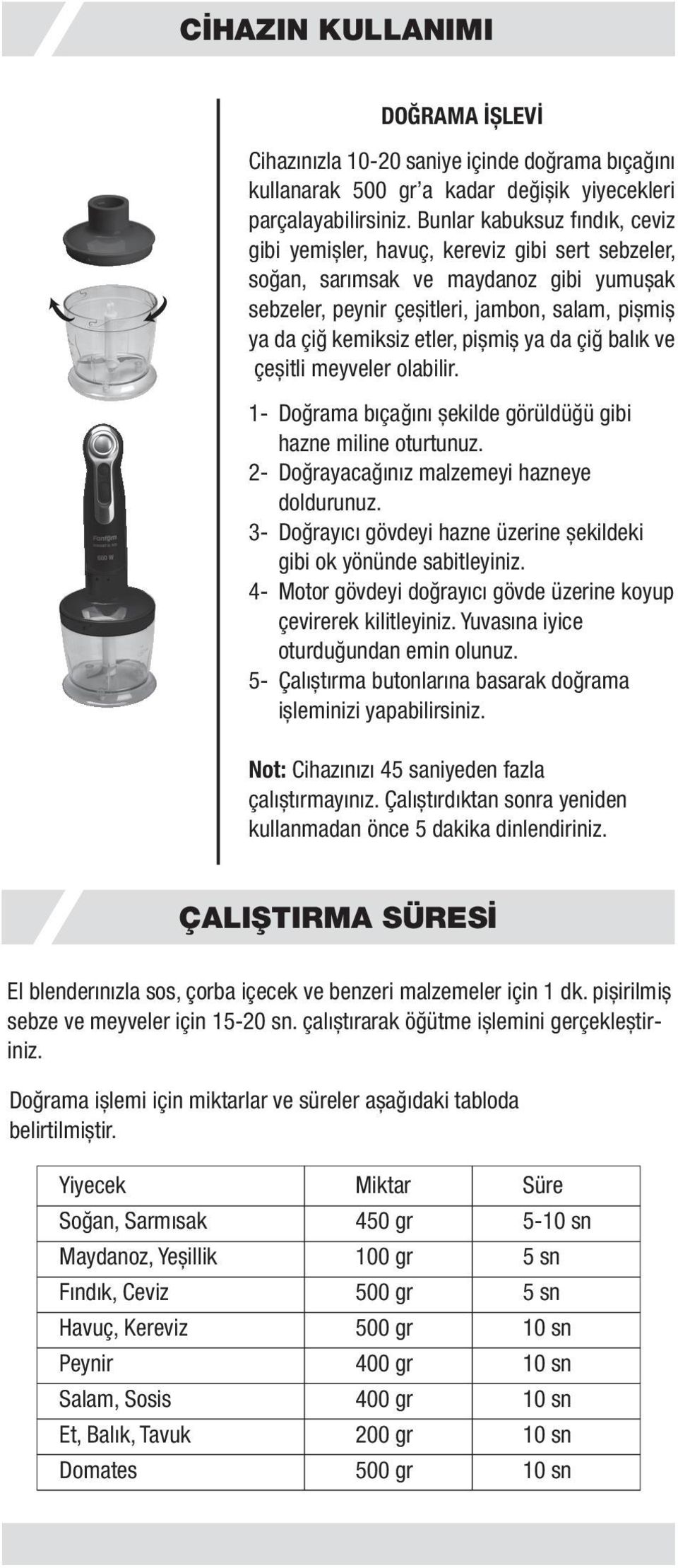 Yuvasına iyice oturduğundan emin olunuz. 5- Çalıștırma butonlarına basarak doğrama ișleminizi yapabilirsiniz. Not: çalıștırmayınız.