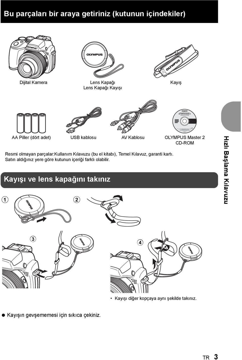 Temel Kılavuz, garanti kartı. Satın aldığınız yere göre kutunun içeriği farklı olabilir.