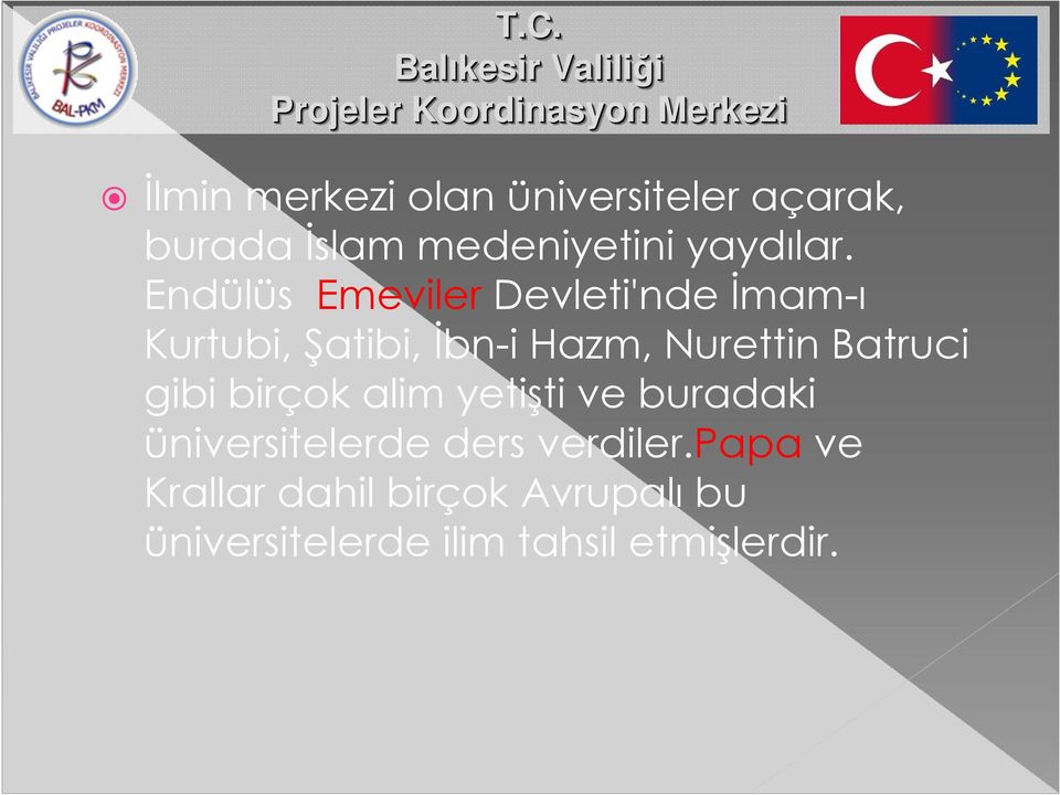 Batruci gibi birçok alim yetişti ve buradaki üniversitelerde ders verdiler.