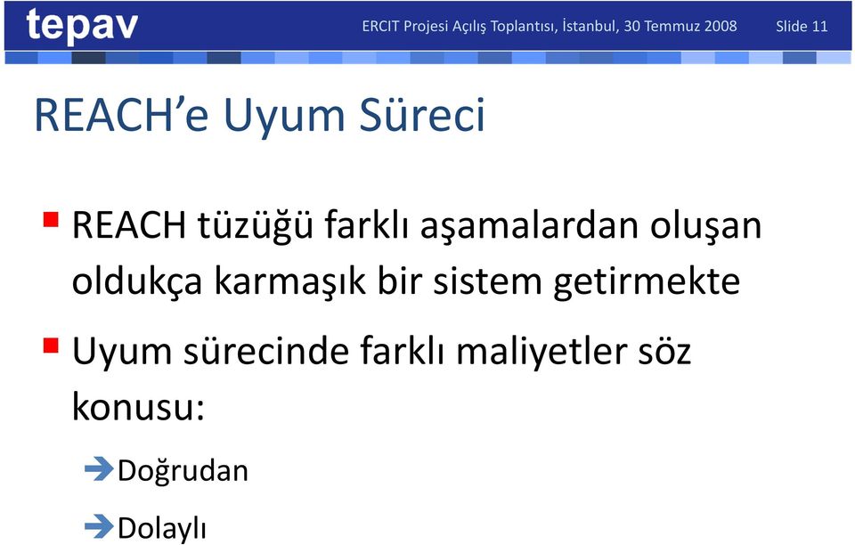 Süreci REACH tüzüğü farklı aşamalardan oluşan oldukça karmaşık bir