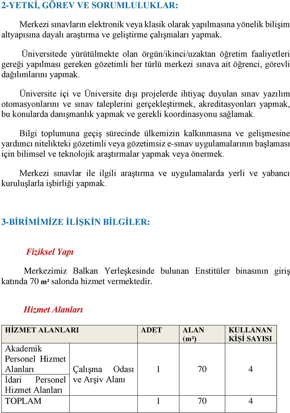 Üniversite içi ve Üniversite dışı projelerde ihtiyaç duyulan sınav yazılım otomasyonlarını ve sınav taleplerini gerçekleştirmek, akreditasyonları yapmak, bu konularda danışmanlık yapmak ve gerekli