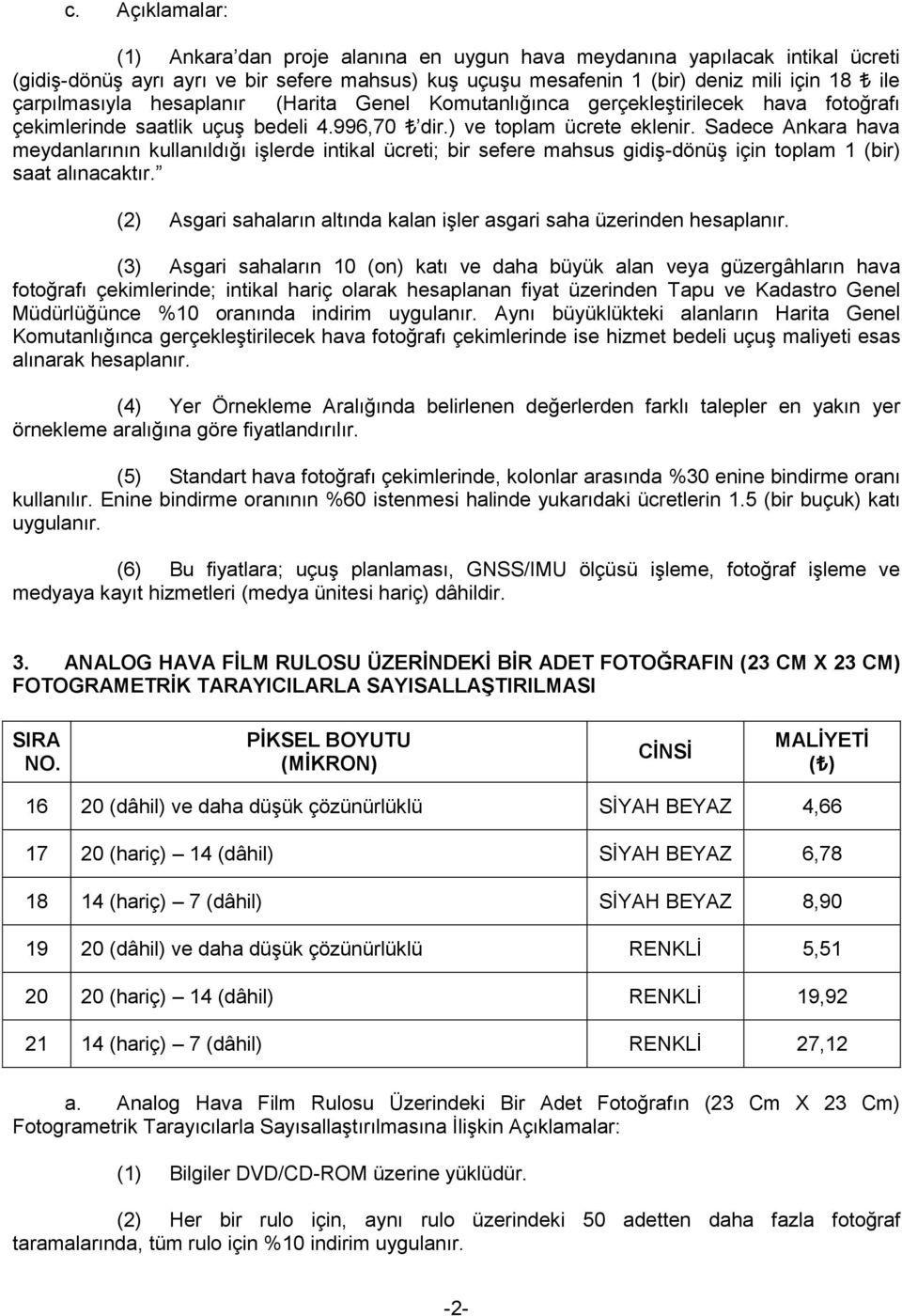 Sadece Ankara hava meydanlarının kullanıldığı işlerde intikal ücreti; bir sefere mahsus gidiş-dönüş için toplam 1 (bir) saat alınacaktır.