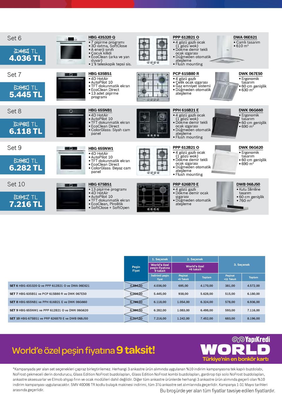 445 TL HBG 635BS1 4D HotAir AutoPilot 10 TFT dokunmatik ekran EcoClean Direct 13 adet pişirme programı PCP 615B80 R 4 gözü gazlı Çelik ocak ızgarası Düğmeden otomatik ateşleme DWK 067E50 Ergonomik