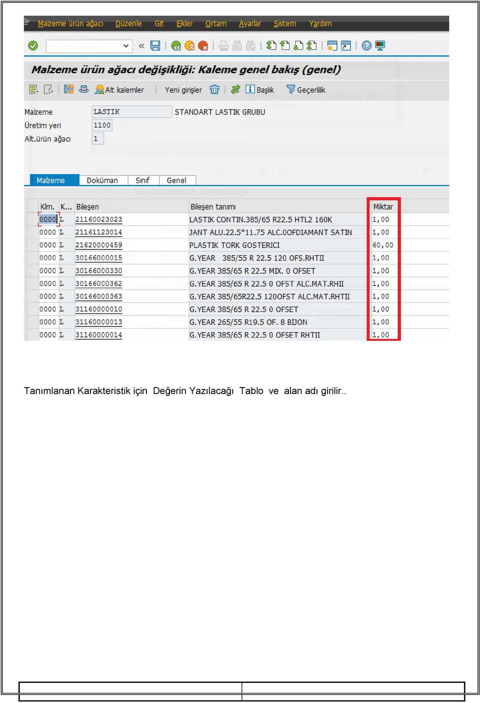 Değerin Yazılacağı