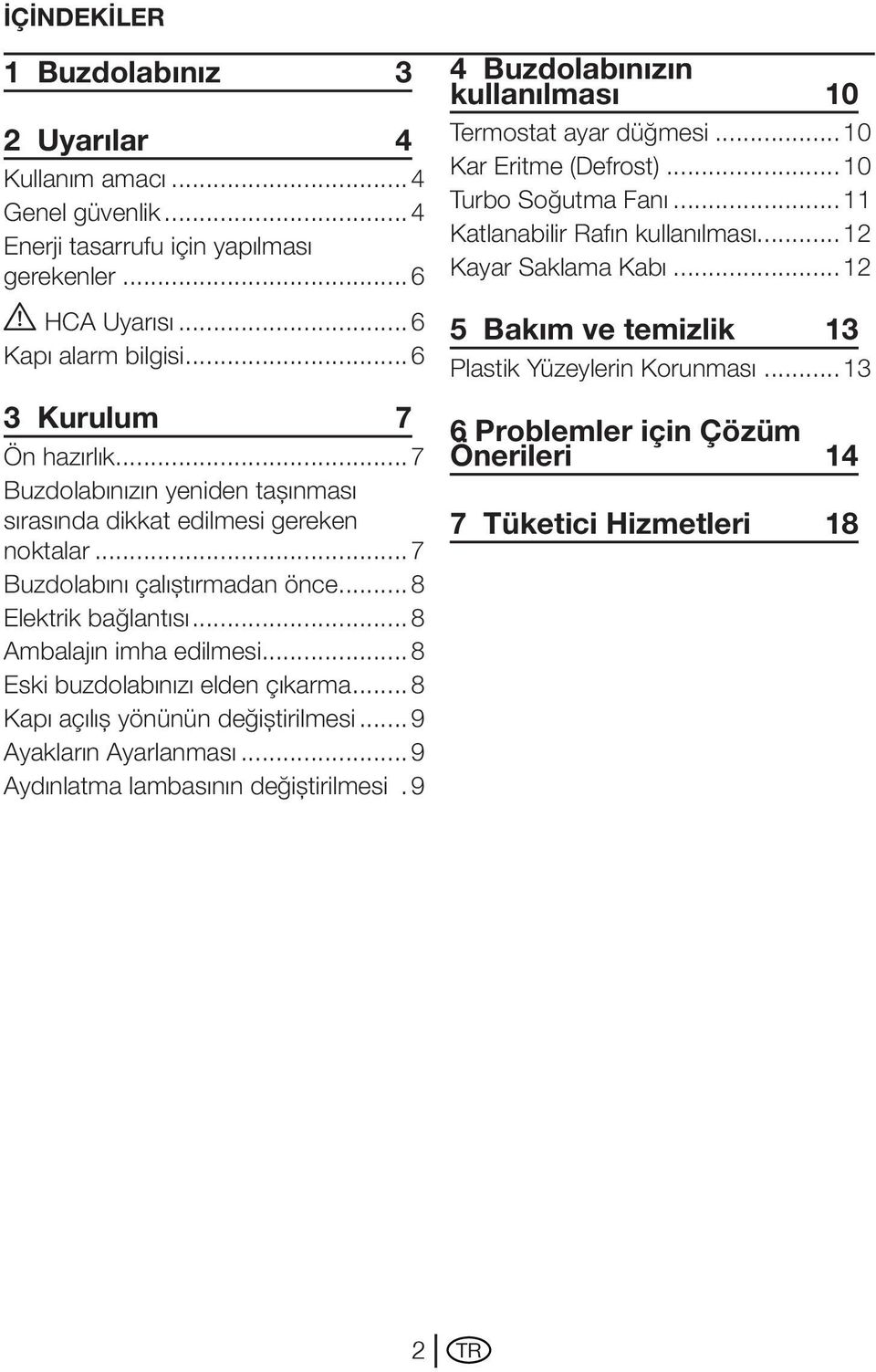 ..8 Eski buzdolabınızı elden çıkarma...8 Kapı açılış yönünün değiştirilmesi...9 Ayakların Ayarlanması...9 Aydınlatma lambasının değiştirilmesi.