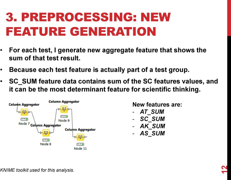 SC_SUM feature data contains sum of the SC features values, and it can be the most determinant feature