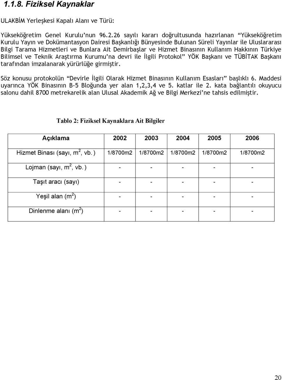 Demirbaşlar ve Hizmet Binasının Kullanım Hakkının Türkiye Bilimsel ve Teknik Araştırma Kurumu na devri ile Đlgili Protokol YÖK Başkanı ve TÜBĐTAK Başkanı tarafından imzalanarak yürürlüğe girmiştir.