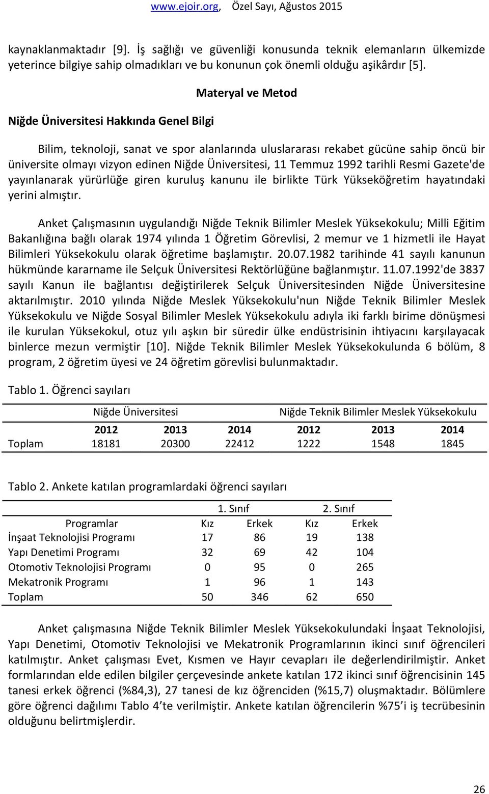 Temmuz 1992 tarihli Resmi Gazete'de yayınlanarak yürürlüğe giren kuruluş kanunu ile birlikte Türk Yükseköğretim hayatındaki yerini almıştır.