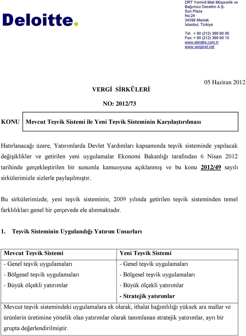 uygulamalar Ekonomi Bakanlığı tarafından 6 Nisan 2012 tarihinde gerçekleştirilen bir sunumla kamuoyuna açıklanmış ve bu konu 2012/49 sayılı sirkülerimizle sizlerle paylaşılmıştır.