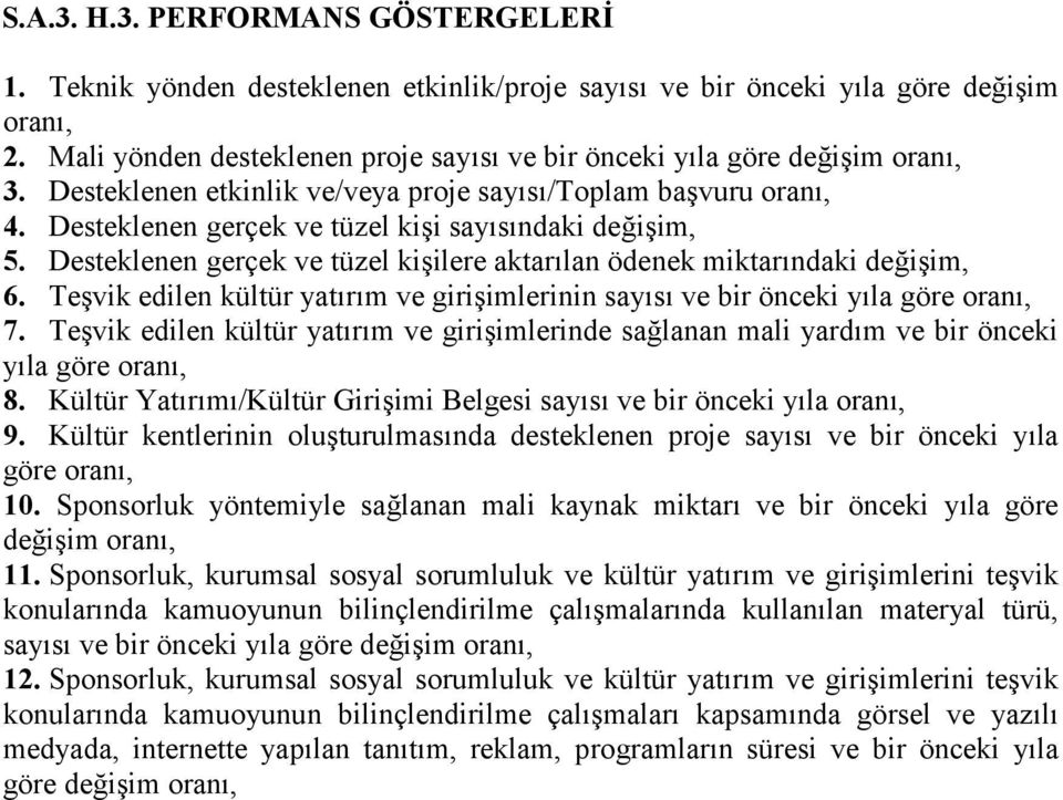 Te$vik edilen kültür yatrm ve giri$imlerinin says ve bir önceki yla göre 7. Te$vik edilen kültür yatrm ve giri$imlerinde salanan mali yardm ve bir önceki yla göre 8.