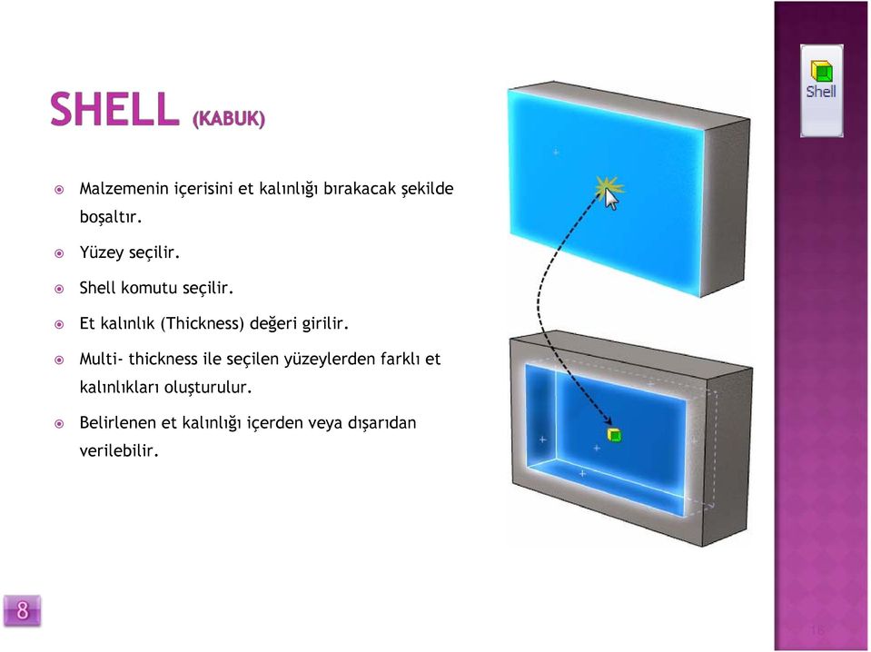 Et kalınlık (Thickness) değeri girilir.