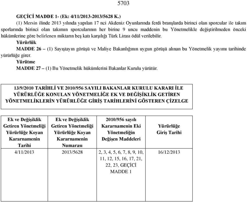 Yönetmelikle değiştirilmeden önceki hükümlerine göre belirlenen miktarın beş katı karşılığı Türk Lirası ödül verilebilir.