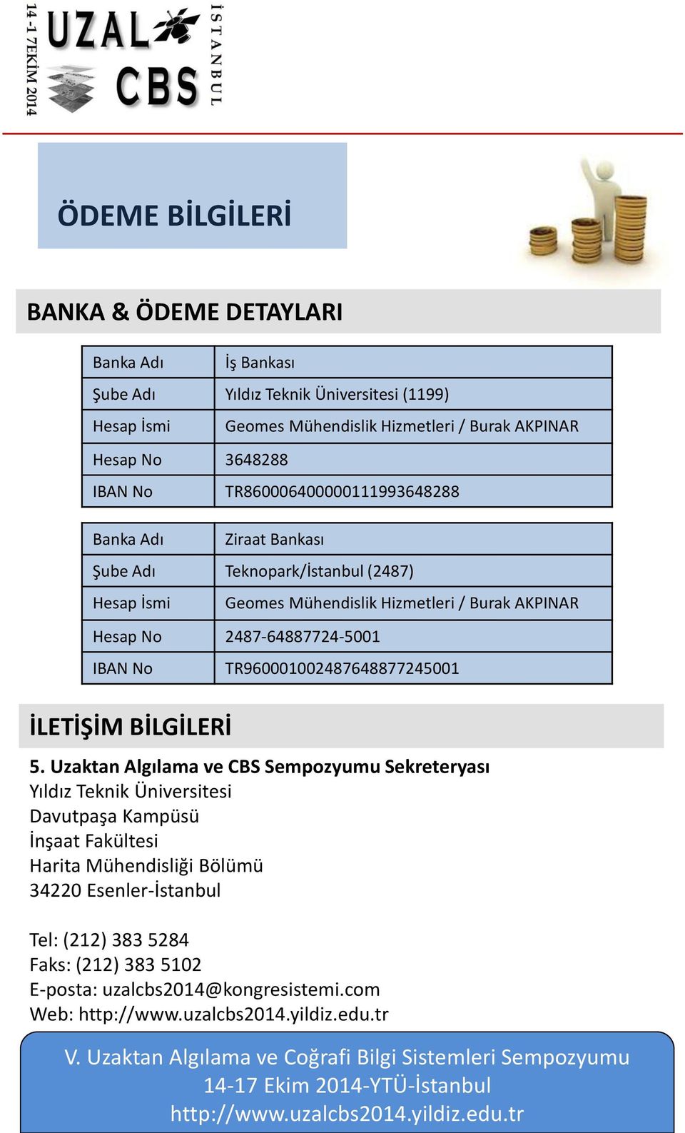 Uzaktan Algılama ve CBS Sempozyumu Sekreteryası Yıldız Teknik Üniversitesi Davutpaşa Kampüsü İnşaat Fakültesi Harita Mühendisliği Bölümü 34220 Esenler-İstanbul Tel: