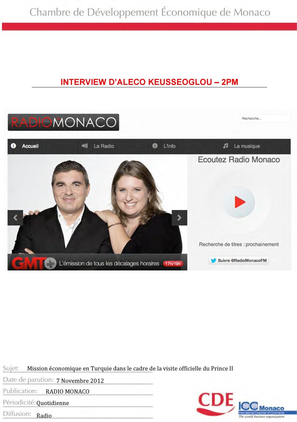 Novembre 2012 RADIO