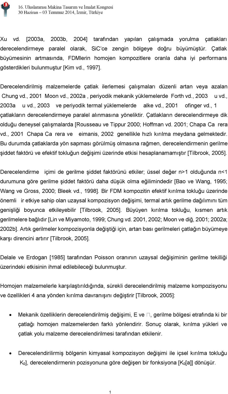 , 2003ve periyodik termal yüklemelerde alke vd., 2001ofinger vd., 1 vd.